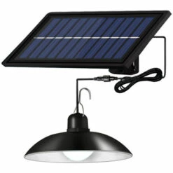 ASUPERMALL Lampe Solaire Suspendue, Lampe à économie D'énergie étanche IP65 Pour L'extérieur, 3 Niveaux De Luminosité, Contrôlable à Distance, Lumière Blanche, Tête Unique RC