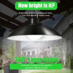 ASUPERMALL Lampe Solaire Suspendue, Lampe à économie D'énergie étanche IP65 Pour L'extérieur, 3 Niveaux De Luminosité, Contrôlable à Distance, Lumière Blanche, Tête Unique RC -Luminaire solaire Soldes 2022 26695558 4