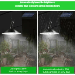 ASUPERMALL Lampe Solaire Suspendue, Lampe à économie D'énergie étanche IP65 Pour L'extérieur, 3 Niveaux De Luminosité, Contrôlable à Distance, Lumière Blanche, Tête Unique RC -Luminaire solaire Soldes 2022 26695558 5