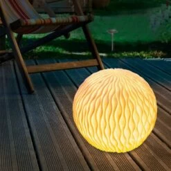 Boule Solaire 26 Cm Optique Grès Lumière Solaire Décoration De Jardin LED Esotec 102677 -Luminaire solaire Soldes 2022 26788672 3