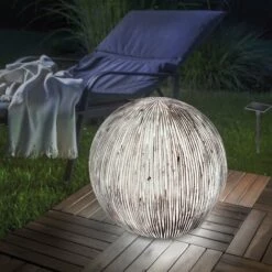 Boule Solaire 27 Cm Optique Grès Lumière Solaire Décoration De Jardin LED Esotec 102676 -Luminaire solaire Soldes 2022 26789724 3