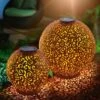 ESOTEC Boule Solaire En Métal Lot De 2 Samira 20 Et 30cm Décoration De Jardin Rouille Lampe Solaire LED -Luminaire solaire Soldes 2022 26790073 1