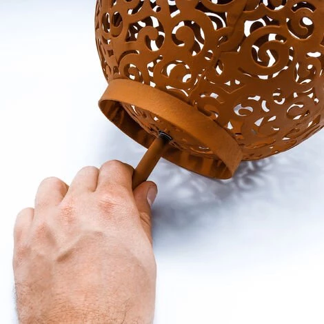 ESOTEC Boule Solaire En Métal Lot De 2 Samira 20 Et 30cm Décoration De Jardin Rouille Lampe Solaire LED 7 ESOTEC Boule Solaire En Métal Lot De 2 Samira 20 Et 30cm Décoration De Jardin Rouille Lampe Solaire LED – Image 5