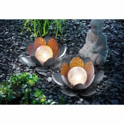 Lot De 2 Fleurs De Lotus Solaire Lampe Solaire De Jardin Blanc Chaud, Esotec 102087 -Luminaire solaire Soldes 2022 26790083 5