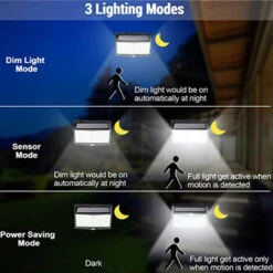 ASUPERMALL Applique Murale Solaire Applique Murale A Capteur 288Led Eclairage De Jardin Lumiere De Pelouse, Applique Exterieure Noire -Luminaire solaire Soldes 2022 26925279 2