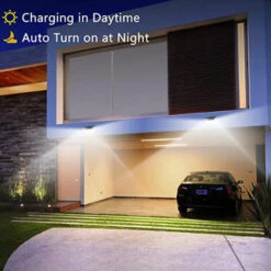 ASUPERMALL Applique Murale Solaire Applique Murale A Capteur 288Led Eclairage De Jardin Lumiere De Pelouse, Applique Exterieure Noire -Luminaire solaire Soldes 2022 26925279 4