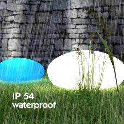 DRILLPRO Lumière Solaire De Décoration De Jardin De Forme De Pavé De Lueur Solaire De RVB Avec Des Lumières De Jardin à Distance Veilleuses Imperméables Extérieures Pour Pelouse / Patio / Jardin / Piscine (30x25x14CM) -Luminaire solaire Soldes 2022 27070447 3