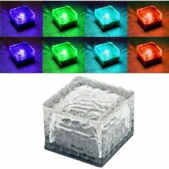 ETC-SHOP 8 X Lampe Solaire LED RVB Luminaire Extérieur Jardin Terrasse DEL Glacon Chemin Décoration éclairage -Luminaire solaire Soldes 2022 27097820 5