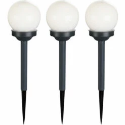 ETC-SHOP Ensemble De 3 Lampes Solaires Extérieures à LED Sphere Design Earth Spit Plug Lights -Luminaire solaire Soldes 2022 27100860 4