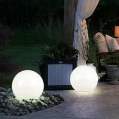 ETC-SHOP Lot De 2 Boules Solaires LED Piquets De Sol Lampes D'extérieur éclairage De Chemin De Jardin P44