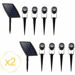 Projecteurs Solaires EZIlight® Solar Multi Spot - 2 Packs De 4 Lampes