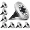 Kueatily 8 Pack Lampe Solaire Extérieur, Lumière Solaire Pour Jardin Au Sol, étanche IP65 éclairage 8 LEDs Blanc Froid 6000K Lampe Solaire Spot Encastrable Pour Chemin Terrasse Cour Allée [Classe énergétique A+]