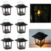 BARES Lanternes Solaires, 6 Pcs Suspendus Solaire Bougie Lanterne étanche LED Extérieur Jardin Lumière Vacillante Flamme Lampe -Luminaire solaire Soldes 2022 27954213 1