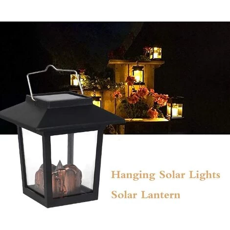 BARES Lanternes Solaires, 6 Pcs Suspendus Solaire Bougie Lanterne étanche LED Extérieur Jardin Lumière Vacillante Flamme Lampe 4 BARES Lanternes Solaires, 6 Pcs Suspendus Solaire Bougie Lanterne étanche LED Extérieur Jardin Lumière Vacillante Flamme Lampe – Image 2