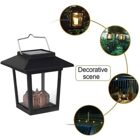 BARES Lanternes Solaires, 6 Pcs Suspendus Solaire Bougie Lanterne étanche LED Extérieur Jardin Lumière Vacillante Flamme Lampe 5 BARES Lanternes Solaires, 6 Pcs Suspendus Solaire Bougie Lanterne étanche LED Extérieur Jardin Lumière Vacillante Flamme Lampe – Image 3