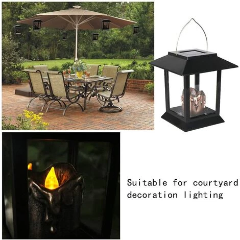 BARES Lanternes Solaires, 6 Pcs Suspendus Solaire Bougie Lanterne étanche LED Extérieur Jardin Lumière Vacillante Flamme Lampe 7 BARES Lanternes Solaires, 6 Pcs Suspendus Solaire Bougie Lanterne étanche LED Extérieur Jardin Lumière Vacillante Flamme Lampe – Image 5