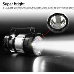 DEVENIRRICHE Lanterne Solaire 2-en-1 Lampe De Poche Rechargeable Lanterne LED Pliable Pour Le Camping, La Randonnée, L'urgence, La Survie, L'ouragan, La Tempête, Les Pannes -Luminaire solaire Soldes 2022 28191552 4