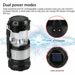DEVENIRRICHE Lanterne Solaire 2-en-1 Lampe De Poche Rechargeable Lanterne LED Pliable Pour Le Camping, La Randonnée, L'urgence, La Survie, L'ouragan, La Tempête, Les Pannes -Luminaire solaire Soldes 2022 28191552 5