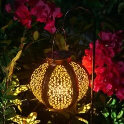 BRIDAY Lanterne Solaire Jardin Décoration Extérieur Étanche Luminaire Solaire Patio Décoratif Métal Lampe De Patio Pour Pelouse Patio Fête Décorations (A) -Luminaire solaire Soldes 2022 28492128 4