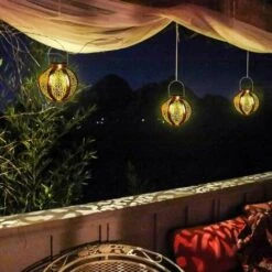 BRIDAY Lanterne Solaire Jardin Décoration Extérieur Étanche Luminaire Solaire Patio Décoratif Métal Lampe De Patio Pour Pelouse Patio Fête Décorations (A) -Luminaire solaire Soldes 2022 28492128 5