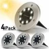 BRIDAY Lumière Solaire Extérieur,4 Pack: 8 LED Lumière Solaire Jardin 3000K Blanc Chaud Etanche IP65, Lampe Solaire Exterieur, Spot Exterieur LED Encastrable, Pour Extérieur, Jardin, Terrasse, Pelouse, Cour -Luminaire solaire Soldes 2022 28542993 1