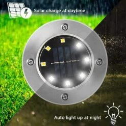 BRIDAY Lumière Solaire Extérieur,4 Pack: 8 LED Lumière Solaire Jardin 3000K Blanc Chaud Etanche IP65, Lampe Solaire Exterieur, Spot Exterieur LED Encastrable, Pour Extérieur, Jardin, Terrasse, Pelouse, Cour 10 BRIDAY Lumière Solaire Extérieur,4 Pack: 8 LED Lumière Solaire Jardin 3000K Blanc Chaud Etanche IP65, Lampe Solaire Exterieur, Spot Exterieur LED Encastrable, Pour Extérieur, Jardin, Terrasse, Pelouse, Cour -Luminaire solaire Soldes 2022 28542993 4