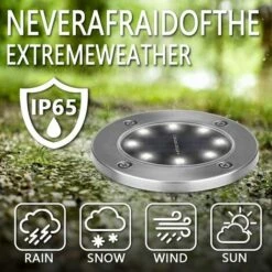 BRIDAY Lumière Solaire Extérieur,4 Pack: 8 LED Lumière Solaire Jardin 3000K Blanc Chaud Etanche IP65, Lampe Solaire Exterieur, Spot Exterieur LED Encastrable, Pour Extérieur, Jardin, Terrasse, Pelouse, Cour 11 BRIDAY Lumière Solaire Extérieur,4 Pack: 8 LED Lumière Solaire Jardin 3000K Blanc Chaud Etanche IP65, Lampe Solaire Exterieur, Spot Exterieur LED Encastrable, Pour Extérieur, Jardin, Terrasse, Pelouse, Cour -Luminaire solaire Soldes 2022 28542993 5