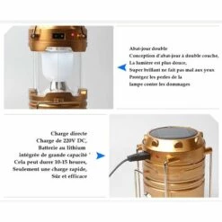 ILOVEMILAN LED Cheval Lanterne Solaire Cheval Lanterne Camping Lumière Led Cheval Lanterne Rechargeable Multifonctionnel Pêche Nuit Pêche Lumière éblouissement Lampe De Poche -Luminaire solaire Soldes 2022 28617603 3