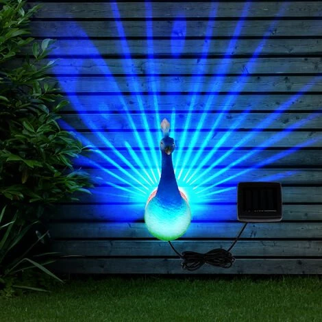 ETC-SHOP RVB LED Lumière Solaire Extérieure Décoration Projecteur Jardin Applique Murale Figure D'oiseau Terrasse Paon Statue 3 ETC-SHOP RVB LED Lumière Solaire Extérieure Décoration Projecteur Jardin Applique Murale Figure D'oiseau Terrasse Paon Statue