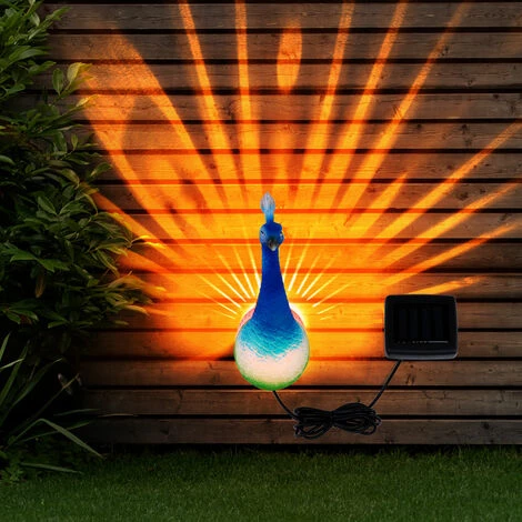 ETC-SHOP RVB LED Lumière Solaire Extérieure Décoration Projecteur Jardin Applique Murale Figure D'oiseau Terrasse Paon Statue 4 ETC-SHOP RVB LED Lumière Solaire Extérieure Décoration Projecteur Jardin Applique Murale Figure D'oiseau Terrasse Paon Statue – Image 2