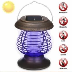 PERLE RARE Tueur De Moustiques Solaire Portable Lampe Anti-moustique Tueur D'insectes Lampe De Jardin De Pelouse étanche Extérieure