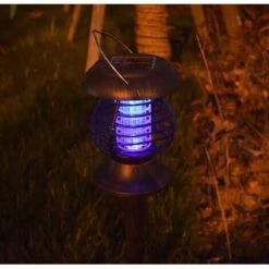 PERLE RARE Tueur De Moustiques Solaire Portable Lampe Anti-moustique Tueur D'insectes Lampe De Jardin De Pelouse étanche Extérieure -Luminaire solaire Soldes 2022 29868848 3