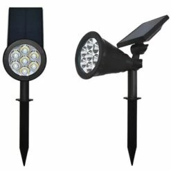Perle Rare 2 Pièces De Projecteur Solaire Pour Pelouse 7LED Jardin Extérieur Jardin Jardin Lumière Plug-in Paysage RGB (lumière Chaude
