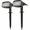 LITZEE Spot Solaire Extérieur, Projecteur Solaire 2-en-1 Installation 3 Modes Pour Chemin Patio Allée , 2 PACK 34 LEDs Lampe Solaire Extérieure Jardin Etanche, -Luminaire solaire Soldes 2022 30112560 1