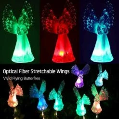 LangRay Lumière Solaire Ange, Paquet De 2 Dehors De Angel Chemin Lumières De Pieu Ailes Lumineuses Colorées Lampes Ornements De Jardin éclairage Décoratif (Paquet De 2) -Luminaire solaire Soldes 2022 30188627 4