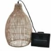 LUMISKY Suspension Solaire Bohème Naturel Style Vannerie Tressée LED Blanc Chaud HOLIDAY H 42 Cm - Beige -Luminaire solaire Soldes 2022 30347368 1