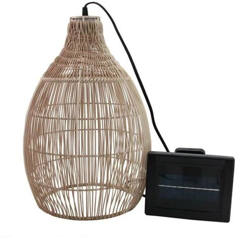 LUMISKY Suspension Solaire Bohème Naturel Style Vannerie Tressée LED Blanc Chaud HOLIDAY H 42 Cm - Beige 3 LUMISKY Suspension Solaire Bohème Naturel Style Vannerie Tressée LED Blanc Chaud HOLIDAY H 42 Cm - Beige