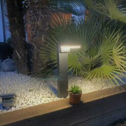 LUMIHOME Borne Led Extérieure Solaire Daytona Led 50 Cm - Noire - Convertible En Applique