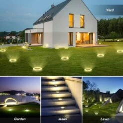 LONGZIMING LED Lampe Solaire Au Sol 4 Pack, 12 LEDs Eclairage Exterieur Solaire, Etanche IP68, Réverbère Lumières, Ensevelies Lumière Pour Chemin Jardin Terrace Cour Pelouse(Blanc Chaud) 10 LONGZIMING LED Lampe Solaire Au Sol 4 Pack, 12 LEDs Eclairage Exterieur Solaire, Etanche IP68, Réverbère Lumières, Ensevelies Lumière Pour Chemin Jardin Terrace Cour Pelouse(Blanc Chaud) -Luminaire solaire Soldes 2022 31025282 4