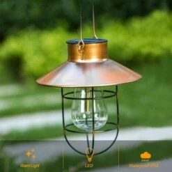 BRIDAY Lanterne Solaire Pour Extérieur - Vintage - Métal - Lampe Solaire LED - Lampe De Jardin - Suspension - Pour Terrasse, Jardin Ou Chemin - Décoration -Luminaire solaire Soldes 2022 31055237 3