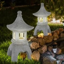 ETC-SHOP Décoration De Jardin Pagode Figurines De Lumière Solaire Lampes Solaires Pour Figurine De Décoration Extérieure, Optique En Pierre, 1x LED Blanc Chaud 3V, H 24 Cm 9 ETC-SHOP Décoration De Jardin Pagode Figurines De Lumière Solaire Lampes Solaires Pour Figurine De Décoration Extérieure, Optique En Pierre, 1x LED Blanc Chaud 3V, H 24 Cm -Luminaire solaire Soldes 2022 31841573 3