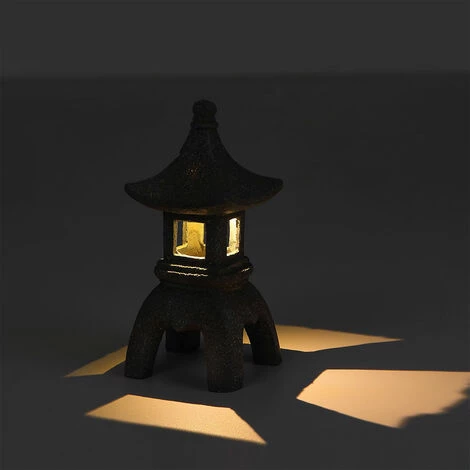 ETC-SHOP Décoration De Jardin Pagode Figurines De Lumière Solaire Lampes Solaires Pour Figurine De Décoration Extérieure, Optique En Pierre, 1x LED Blanc Chaud 3V, H 24 Cm 6 ETC-SHOP Décoration De Jardin Pagode Figurines De Lumière Solaire Lampes Solaires Pour Figurine De Décoration Extérieure, Optique En Pierre, 1x LED Blanc Chaud 3V, H 24 Cm – Image 4