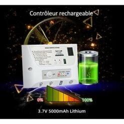 LRISHOM Systeme D'Eclairage Solaire Portable Etanche 5.5W Panneau Solaire 1W Et 2W Ampoules A Led 5000Mah Controleur Avec Chargeur De Telephone Port Compatible Avec Android / Ios / Type C -Luminaire solaire Soldes 2022 31982798 4