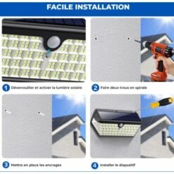 EUROPALAMP LOTE DE 6 PROYECTORES SOLARES DETECTOR DE MOVIMIENTO 266 UDS. LED 2500 LÚMENES -Luminaire solaire Soldes 2022 32340094 5
