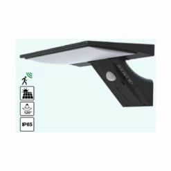 FOX APPLIQUE MURALE SOLAIRE LED - DETECTEUR DE PRESENCE - 520 LUMENS - Noir