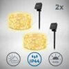 B.K.Licht Set De 2 Bandes LED Pour L'extérieur I 2x 12 M I 8 Modes D'éclairage I IP44 I 2x120 LEDs I Blanc Chaud I Détecteur De Crépuscule -Luminaire solaire Soldes 2022 32683810 1