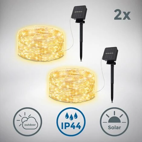 B.K.Licht Set De 2 Bandes LED Pour L'extérieur I 2x 12 M I 8 Modes D'éclairage I IP44 I 2x120 LEDs I Blanc Chaud I Détecteur De Crépuscule 3 B.K.Licht Set De 2 Bandes LED Pour L'extérieur I 2x 12 M I 8 Modes D'éclairage I IP44 I 2x120 LEDs I Blanc Chaud I Détecteur De Crépuscule