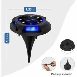 BETTERLIFE Lumière Solaire Extérieur, 8 Pack 8LED Luminaire Jardin Au Sol Eclairage IP67 Lampe Solaire Spot Encastrable Pour Chemin Terrasse Cour Souterraine -Luminaire solaire Soldes 2022 32713293 4