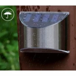 Triomphe 4 Pièces Lampe Solaire Applique Murale Solaire Extérieure En Acier Inoxydable Lumière De Clôture étanche 4LED Applique Murale De Paysage De Jardin De Cour IP65, Lumière Chaude，4 Pièces -Luminaire solaire Soldes 2022 32998315 3