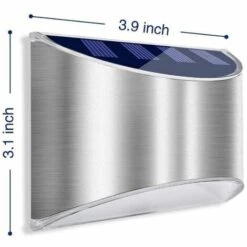 Triomphe 4 Pièces Lampe Solaire Applique Murale Solaire Extérieure En Acier Inoxydable Lumière De Clôture étanche 4LED Applique Murale De Paysage De Jardin De Cour IP65, Lumière Chaude，4 Pièces -Luminaire solaire Soldes 2022 32998315 4